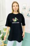 156438 B Yaka Baskili Oversize Tshirt